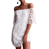 Fongt And Summer 2025 New Color Lace Lace Mid-Sleeve Commuting Dress With Braided Short