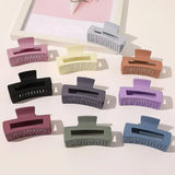 Square Geometric Frosted Hair Claws Clamps Acetate Hairpins Women Hollow Out Ponytail Clips Makeup Styling Tools