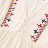 2024 New Street Style V-Collar Stitched Embroidered Short Dress 5770042-Outfit