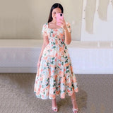 Fongt Spring And Summer New Women's Dress Prints The Shoulder Dress A Word Shoulder Fashion Swing