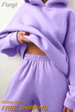 Tracksuits Women Casual Solid Warm Suits Hoodies Sweatpants Autumn Winter Pullover Sweatshirts Pants 2 Piece