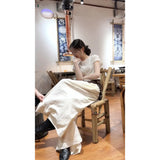 Fongt And Relaxed Sense Of Simple Shoulder Round Neck Short Sleeve T-Shirt High Lumbar Loose Leisure Pants Two Sets
