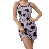 Summer Beauty Back Thin Home Clothes Sexy Sling Short Skirt Love Cartoon Cute Print