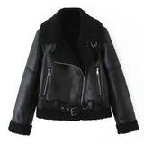 Fongt Women's Clothing 2025 New Large-Clip Women's Style Thick Locomotive Leather Fur Coat
