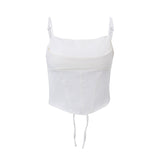 Fongt Summer New Fashion Hong Kong Wind Sexy Backless Stripe Strap Slim Sleeveless Vest
