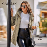 New women's jacket spring 2022 High-Quality Mid-Length Women coat Stitching Hooded Design Windproof Casual parkas