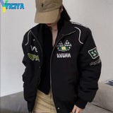 Bomber Woman Varsity Jacket American Retro black Motorcycle Jackets Racing 2022 Summer Baseball Jacket's Embroidery