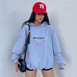 Fongt Letter-Print Hooded Hooded Loose Version Of Multi-Color Lazy Trend Trend High Street Tide Brand