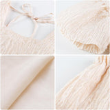 Women Tops and Shorts Puff Sleeve Solid Elegant Holiday Outfit Tender Ladies Ulzzang Chic Charming Stylish Square