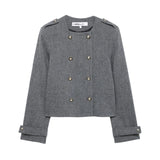 Fongt And Winter New Buckle Blended Coat 0034250 Wide Folded Skirt 0034251