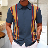 Fongt Men's New Summer Knitted Shirt Colling Commercial POLO Shirt Men's