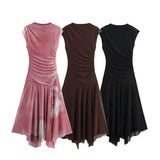 Fongt New Sleeveless Fan Flute Dress 5039311