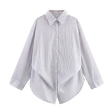 Fongt New Bat Sleeve Loose Striped Shirt 3067105