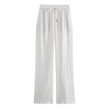 Fongt Straight Trousers 2025 Spring And Summer Tice With Tight High Waist Leisure Loose Broad Legs Trousers Women