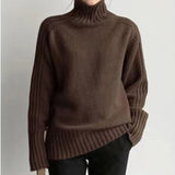 Fongt Sweater Women Winter Korean Retro Loose Languid Languid Temperament Simple Thick Pit Strip Bottom Knitting Shirt