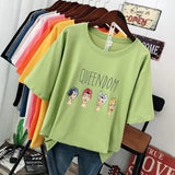 Gothic Printed Women T Shirt 100% Cotton Short Sleeve Cartoon Graphic Female Soft Top Jumper Female Cusual