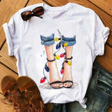 Women Sunflower Girl Printed T