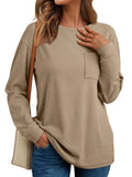 Fongt Women's Long-Sleeved Top Loose Autumn Winter De Velvet Casual Collar Jersey