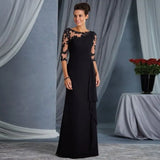 Fongt Spring And Summer Wish New Explosive Long Lace Perspective Round-Neck Sleeve Dress