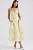 Fongt Temperament Floral Series French Summer Slings Gentle Wind Dress With Thin Floral Slings Long Skirts
