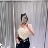 Fongt New French Pure-Hearted Unkempt Sling Vest Short Top