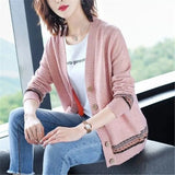 Size 4xl Printed Sweaters Cardigan Women Causal Slim Knitted Gilet Jackets Elegant Vintage Knitwear Coats Thin Malhas