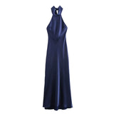 Fongt 2025 New Dress Women's High-End Bare Back Hanging Neck French Elegance