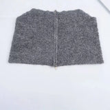 Fongt Collar Double Zipper Knitted Vest Vest 2025 Spring Loose Short Sweater Cardigan Woman