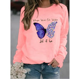 Long Sleeve O-Neck Loose Hoodie Fashion Ladies