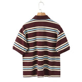 Fongt Women's New Hit-Colored Striped Short-Sleeved T-Shirt 9551