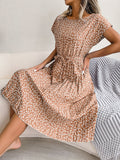 Wind Shooting New Leisure Short-Sleeved Flowers In The Spring And Summer Dress Women's