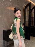Chinese Style Retro Tang Dynasty Vest Women's 2024 Xia Xin Zen Plate Buckle Collar Sleeveless Vest Clip Jacket-Outfit