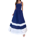 Fongt Dress Supplier 2024 New Summer Splicing Sling Medium Long Dress-Outfit