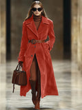 Fongt 2025 Autumn And Winter New Women's Solid Color Thicker And Longer Coat Coat