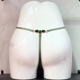 Fongt Ice Silk Scarless Lady Thong Diamond With Female Thong Trousers T-Pants Large Thong Trousers
