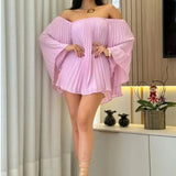 Fongt Summer New Women's Shoulder-To-Shouldered Small Shorts Half-Dress Temperament Fashion Set