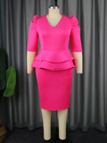 Fongt Fake Two-Piece Bag Ass Skirt Lightly Cooked Wind Party Lotus Leaf-Side High-Waisted Dress