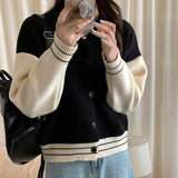 Style Lazy Knitted Sweater Women's Autumn New Loose Casual Sweater Cardigan Jacket-Outfit