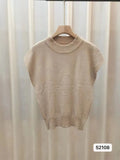 Summer New Korean Version Of The Elegant Round Neck Pure Color Simple Thin Sexy Sleeveless