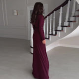 Fongt Autumn New Women's Round Collar Design Feeling Wrinkled Waist Dress