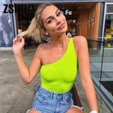 Fongt One-Shoulder Onesie Spring And Summer Dress Slim And Backless Sleeveless
