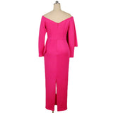 Fongt Deep V Bow High-Waisted Ass Party Big-Size Women's Dress Dress