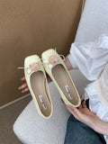 Fongt Children With Skirt 2025 New Niche Bows Shallow Flat And Mary Jane Shoes