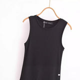 Fongt New Two-Color Splicing Sleeveless Long Vest Dress Dress