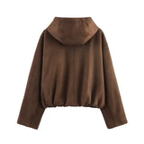 Fongt Women's 2025 Explosion ZA Loose-Fitting Velvet Effect Jacket Jacket