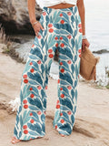 Fongt Spring And Summer New Four Seasons Of Leisure Wide Leg Trousers Print Burst Loose Trousers Women