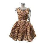 Spring Party Dinner Charming Temperament Diamond Round Neck French Retro Pony Waist Dress With