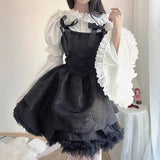 Autumn Goth Jacquard Cake Dress Dark Bow Robe Tunic Dresses Gothic Summer Vestido Feminino Speghetti Strap