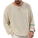 Fongt Men's Men's Spring And Autumn Thin Knitted Shirt Round-Neck Hooded Long-Sleeved Bottom Thin Sweater
