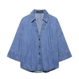 Fongt New Wide Sleeve Denim Shirt 1879025427 Jeans 1879026427
